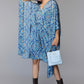 Women's Blue Paisley Print Kaftan Dress