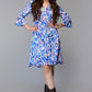 Blue Splash Print Dress