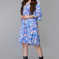 Blue Splash Print Dress