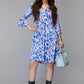 Blue Splash Print Dress