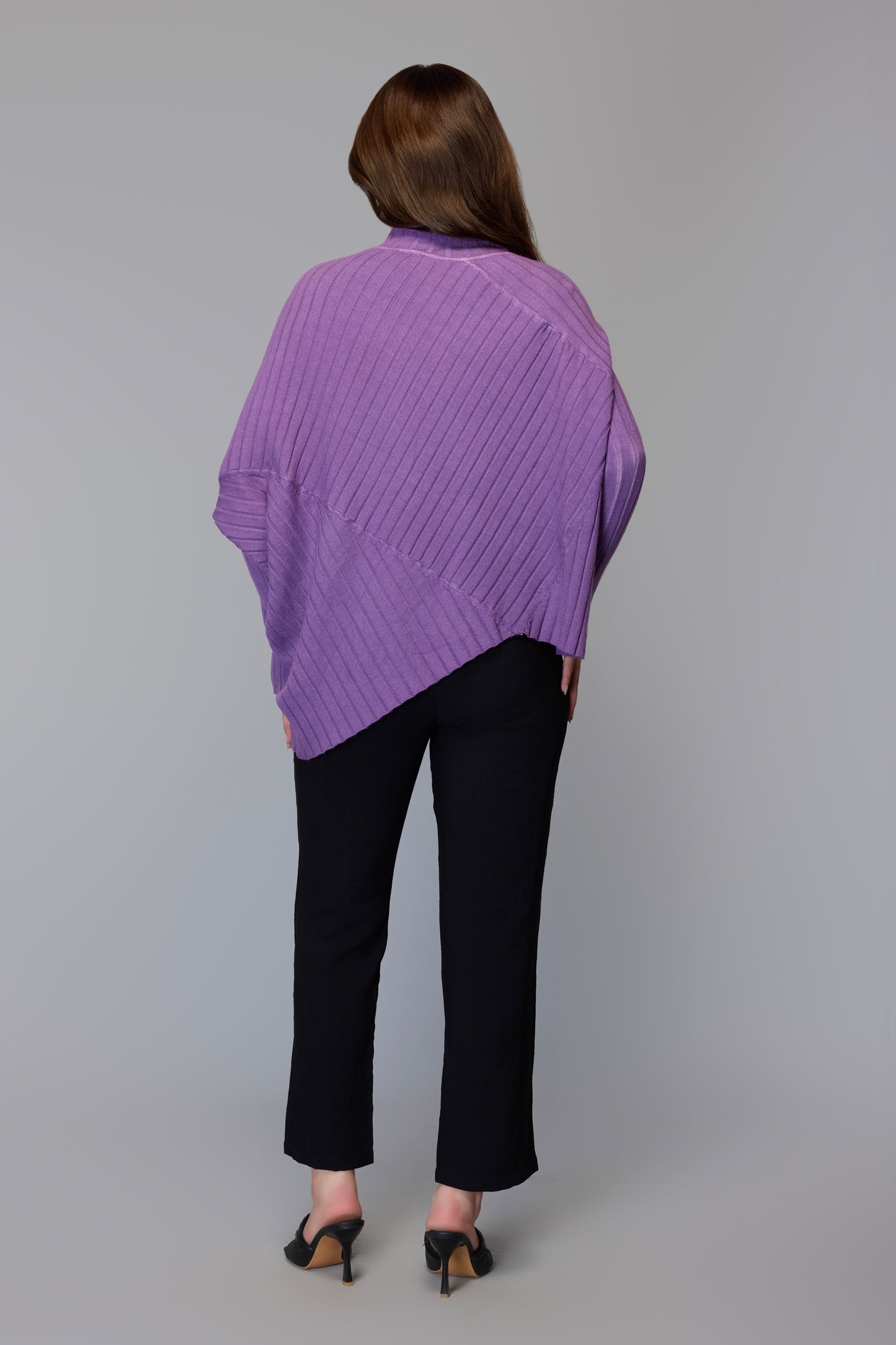 Effortlessly Chic Purple Asymmetrical Sweater