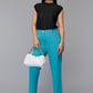 Aqua Blue High-Waist Trousers