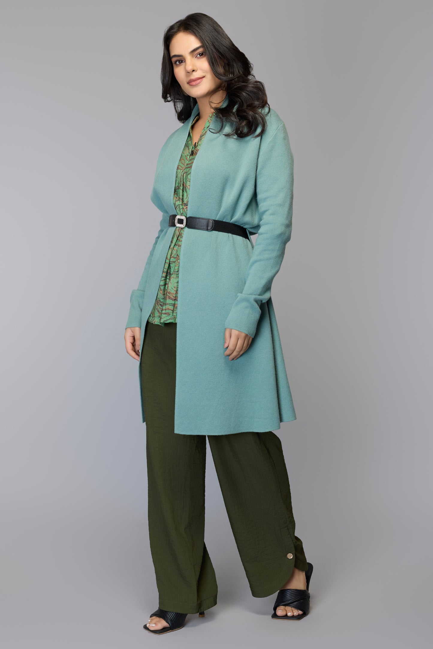 The Cinched Grace Sweater - Sage