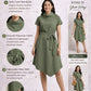 Cowl Neck Asymmetric Hem - Green | Polyester