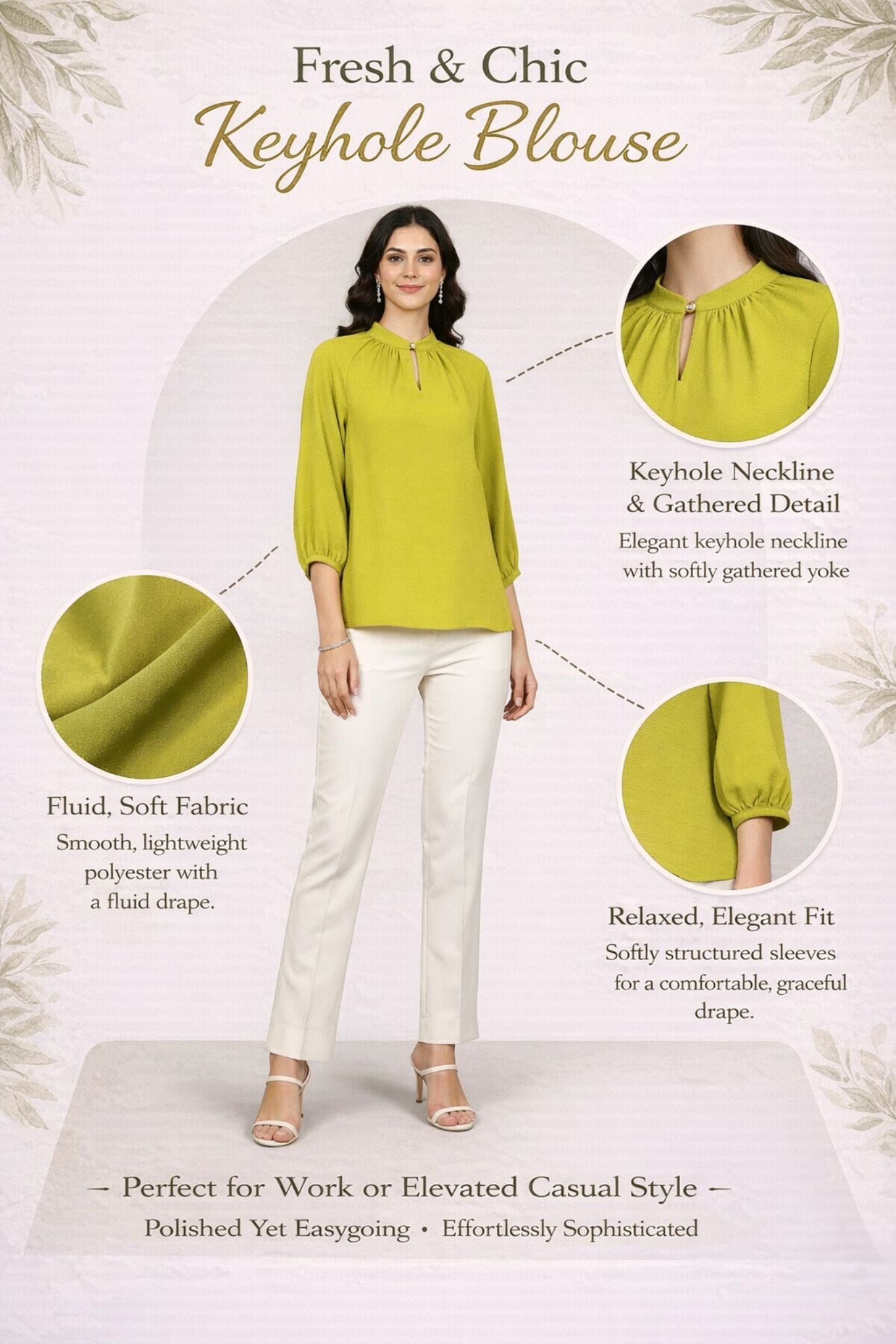 Soft Drape Top - Green | Polyester