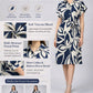 Abstract Floral Shirt Dress - Navy | Viscose Blend