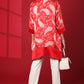 Kaya Solid Red & Paisley Printed Tunic