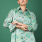 Women’s Green Geometric Print Shirt