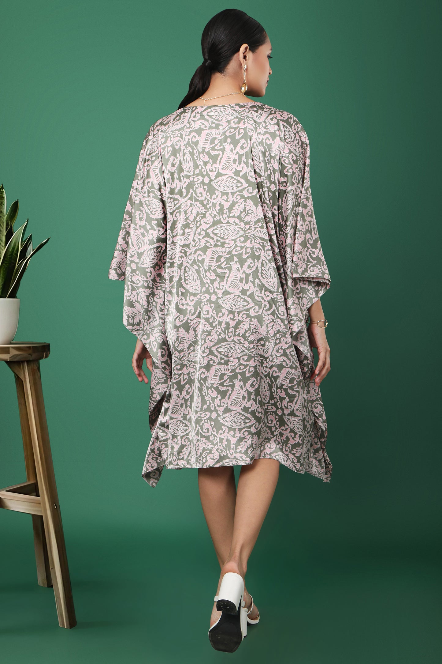 Amaya Printed Kaftan With Pleats