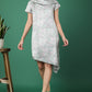 Green Floral Asymmetrical Hem Dress