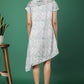 Green Floral Asymmetrical Hem Dress