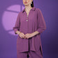 Purple Co-ord Set with Statement Button Detailing