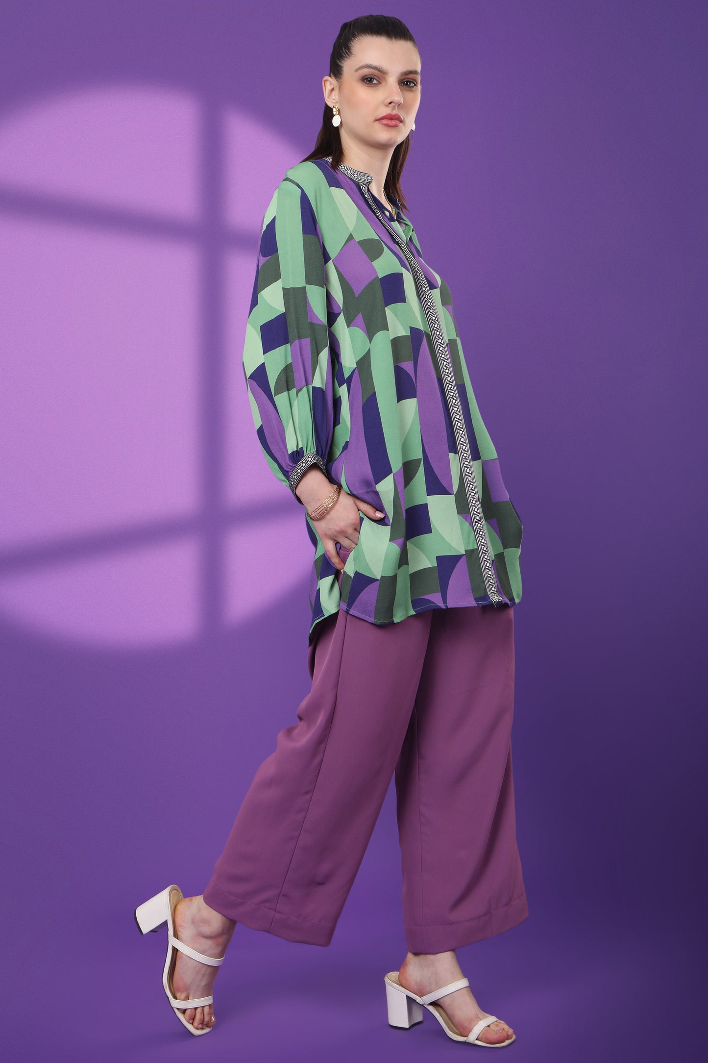 Amethyst Geometric Printed Tunic