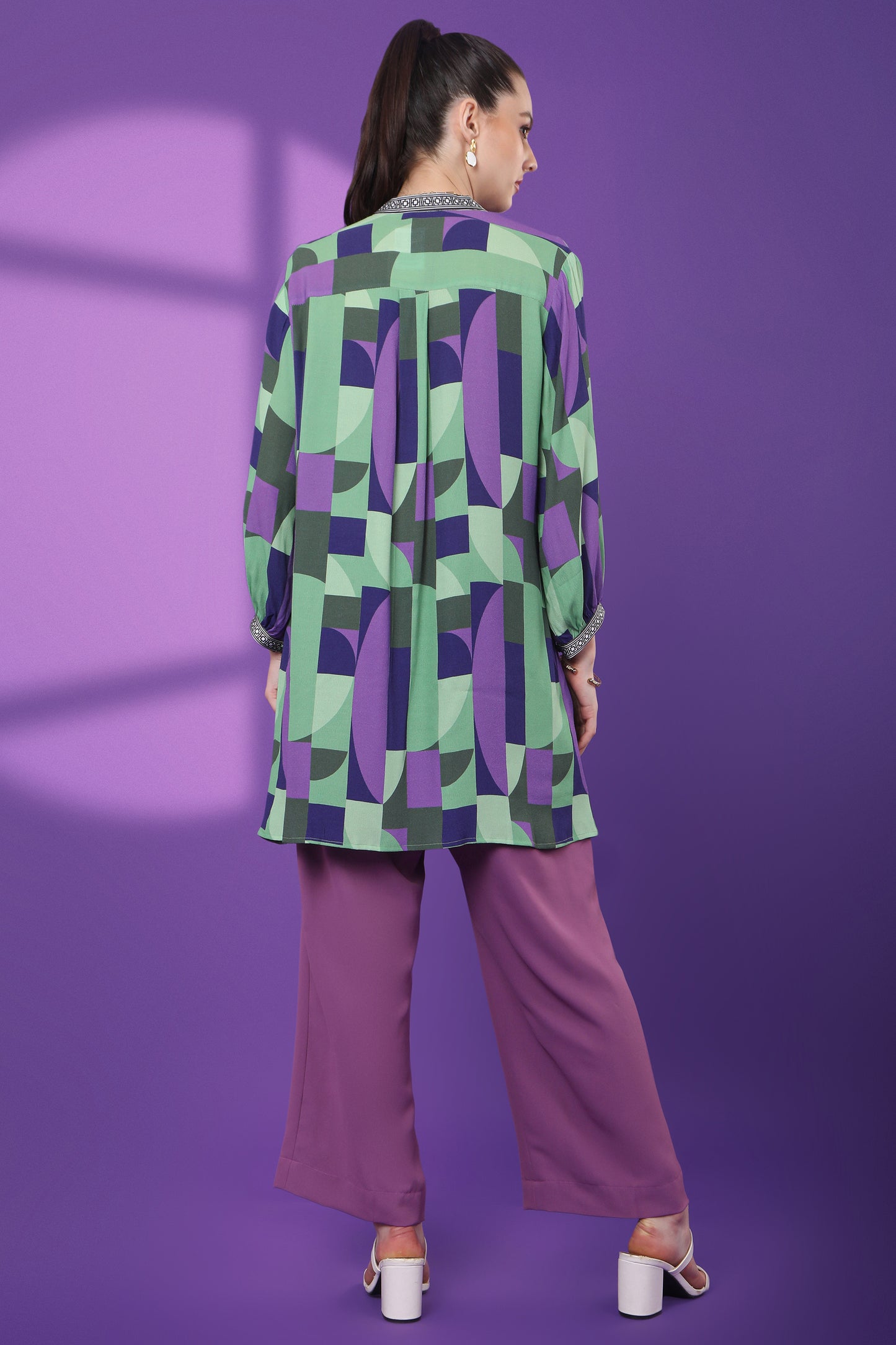 Amethyst Geometric Printed Tunic