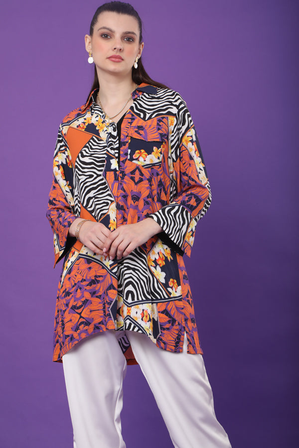 Patchwork Printed Tunic