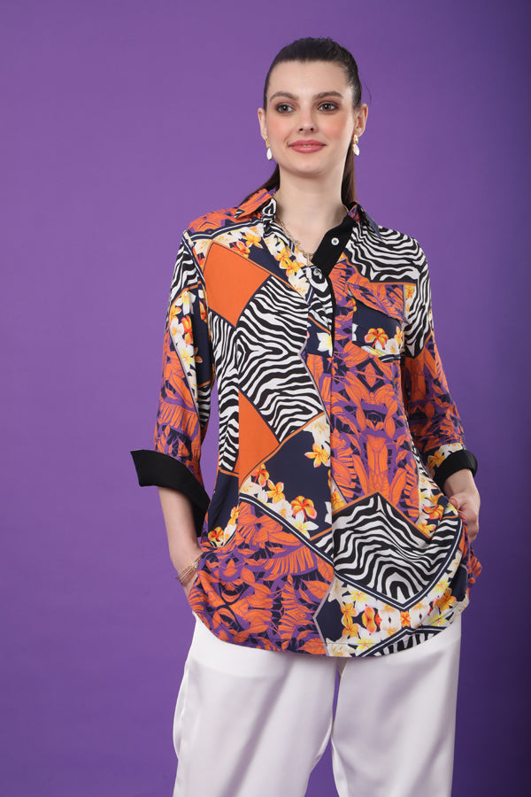 Patchwork Printed Tunic