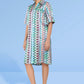 Alina Printed Geometric Shirt Dress