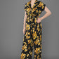 Luna Floral Black And Gold Printed Jumpsuit