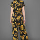 Luna Floral Black And Gold Printed Jumpsuit