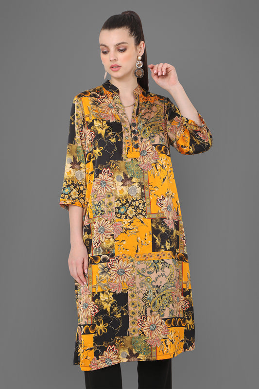 Myra Abstract Floral Printed Kurta