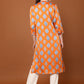 Gia Printed V Neck  Kurta