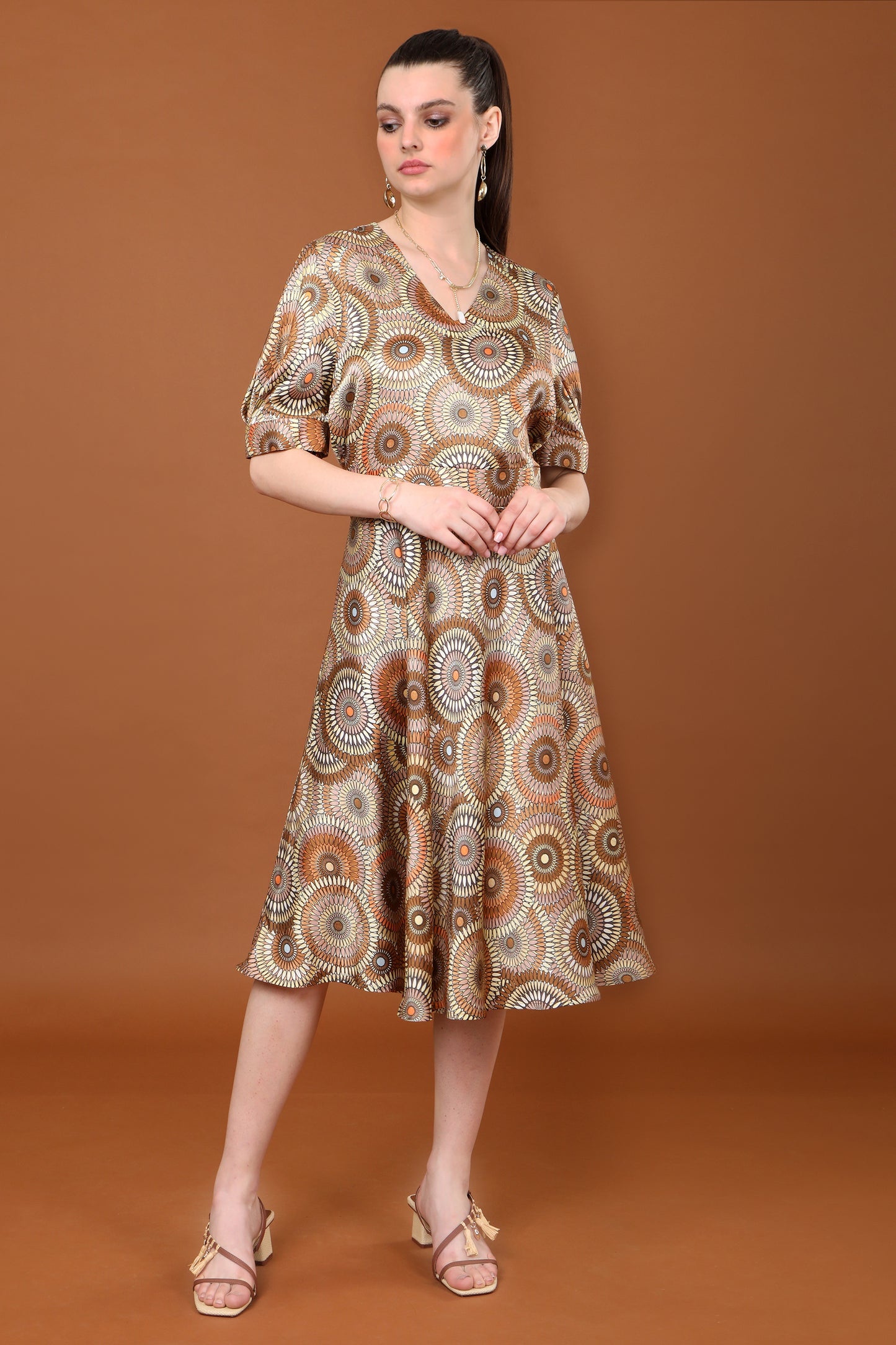 Thea Printed Flared Dress