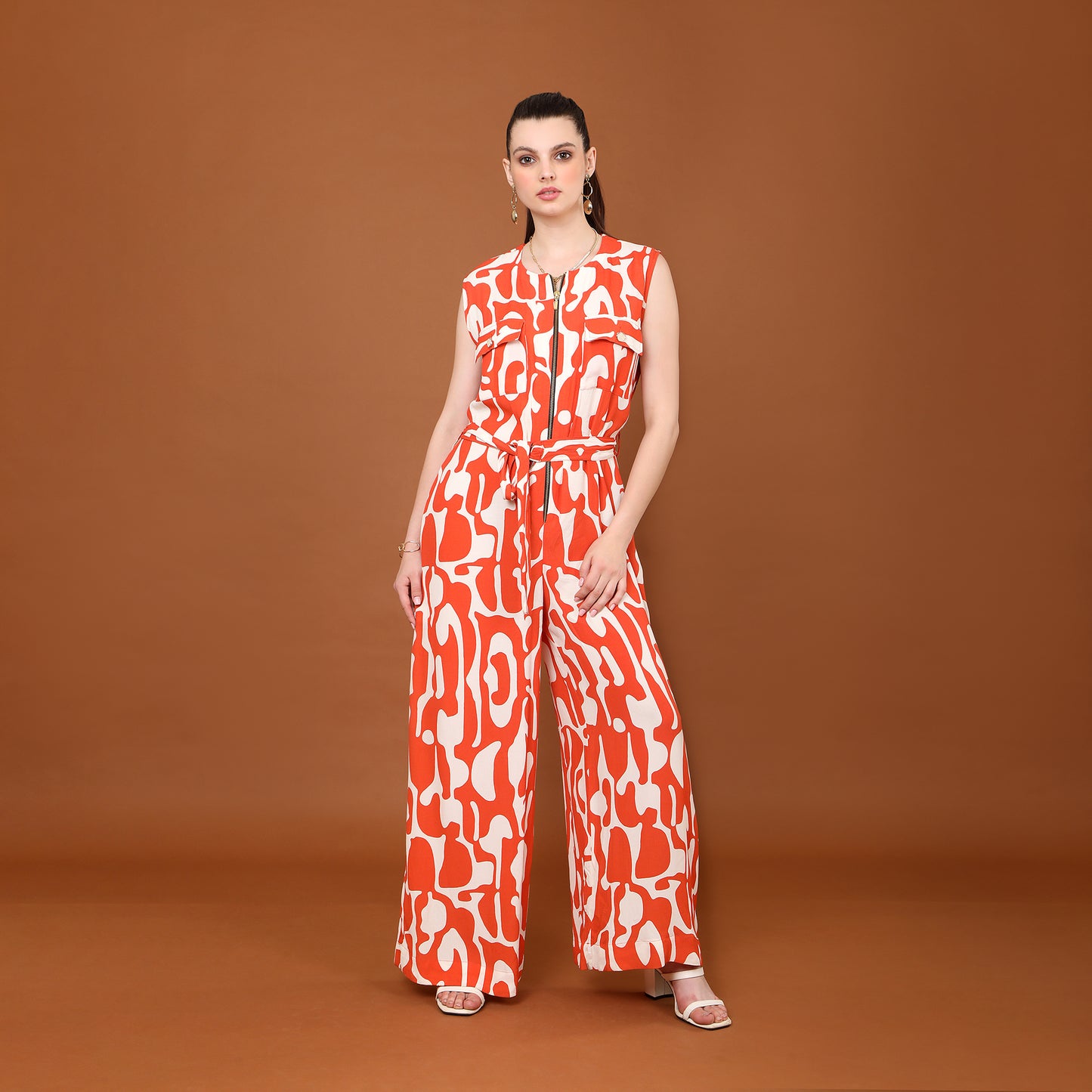 Lisa Abstract Swirl Print Jumpsuit