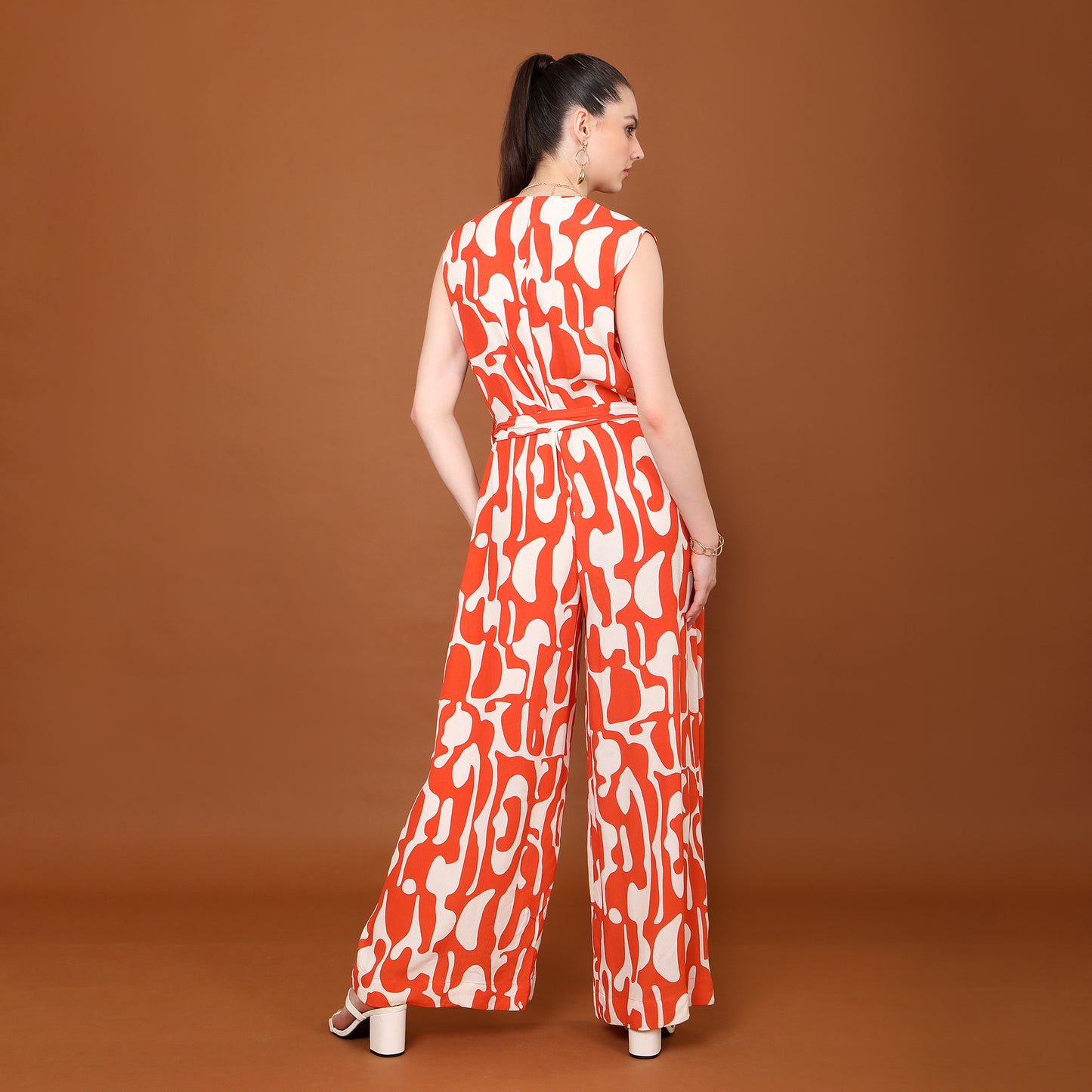 Lisa Abstract Swirl Print Jumpsuit