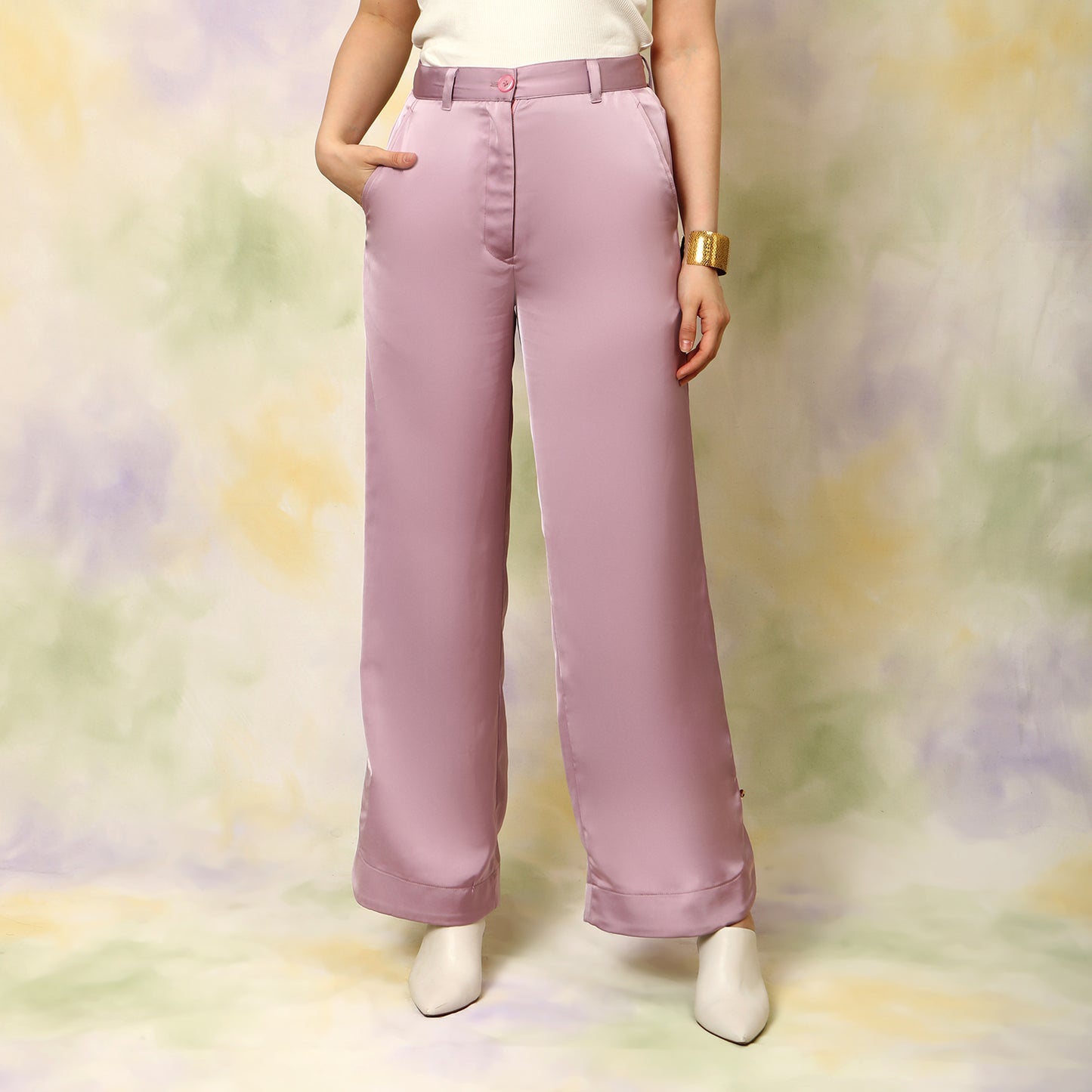 Mauve Flared Trousers