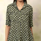 Geometric Printed Shirt Top – Black | Polyester