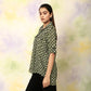Geometric Printed Shirt Top – Black | Polyester