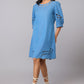 Blue Lyocell Denim A-Line Dress