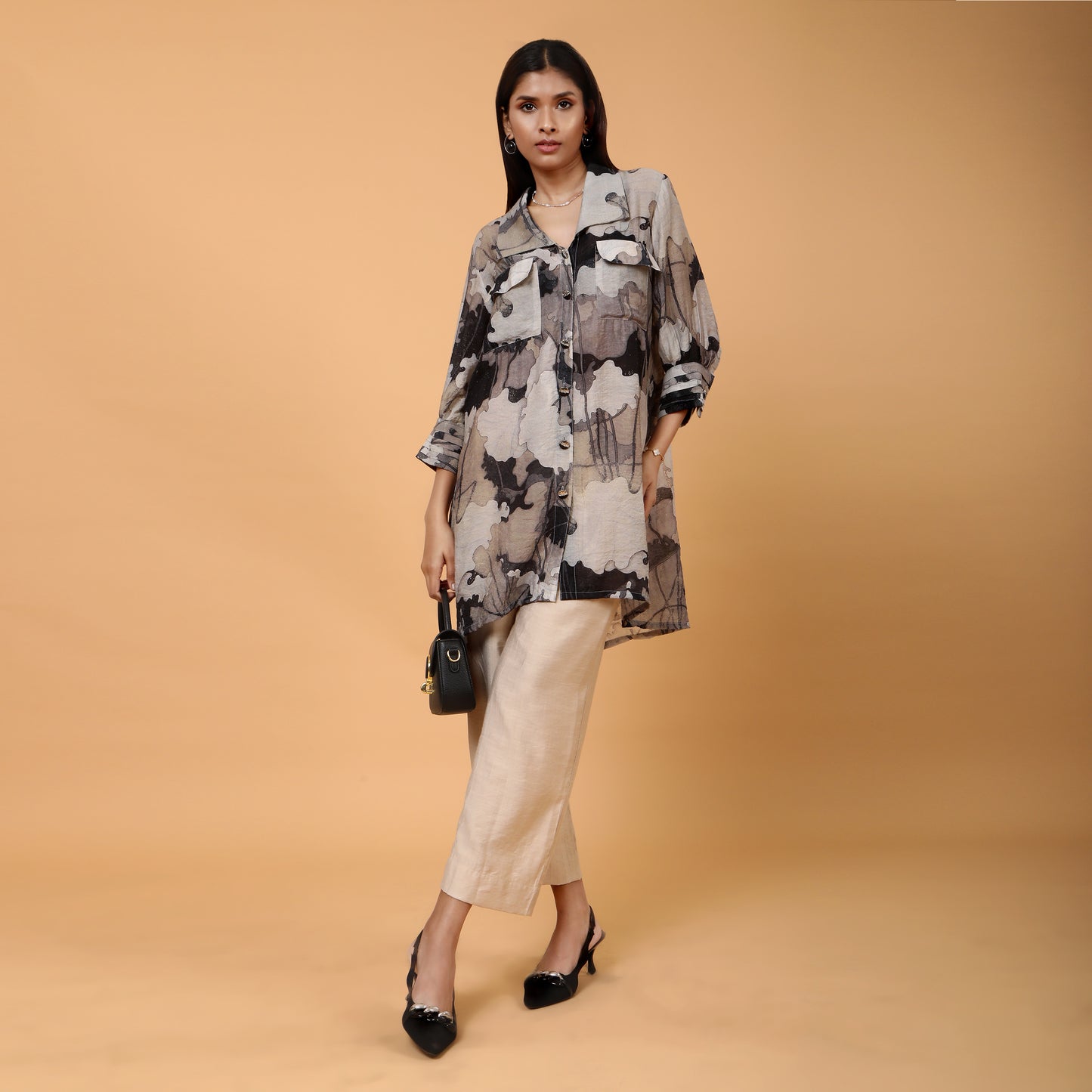 Azalea diffused print shirt tunic