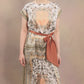 Boat Neck Scarf Print Jumpsuit