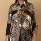 Duo Scarf Printed Kimono Shirt