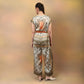 Boat Neck Scarf Print Jumpsuit