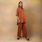 Rust Coloured Flared Pants