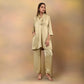 Metallic Gold Flared Trousers
