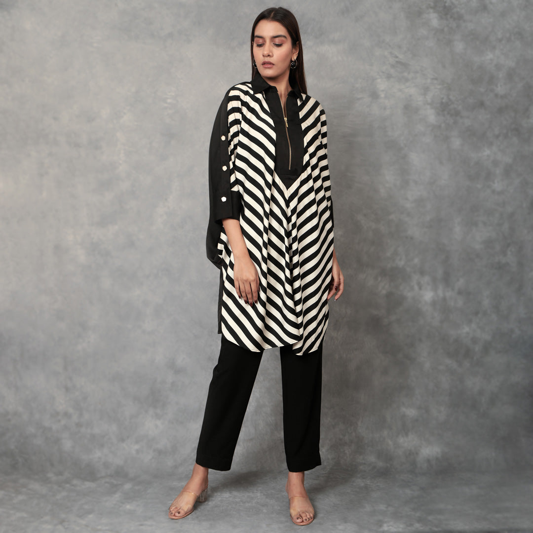 Diagonal Striped Kaftan