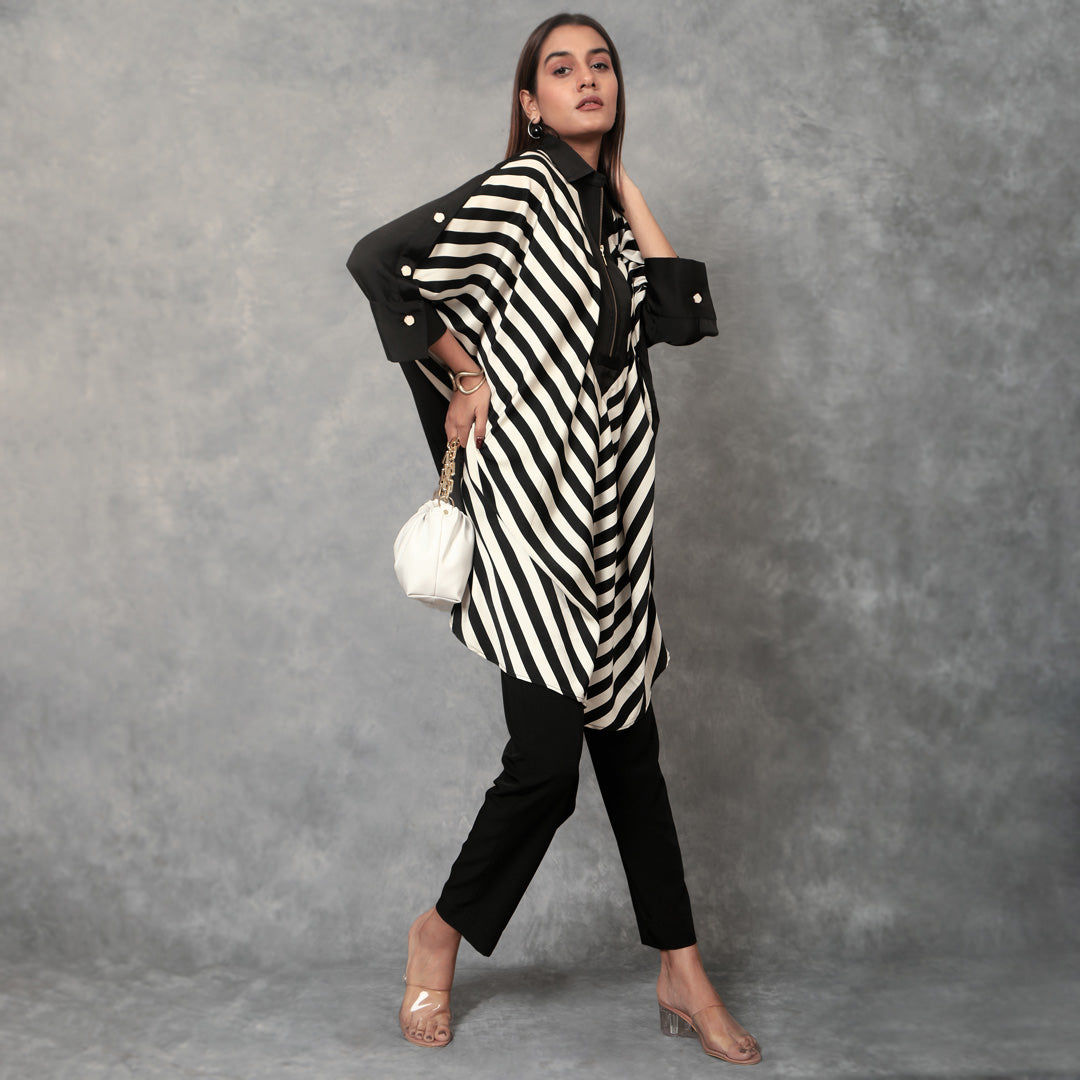 Diagonal Striped Kaftan