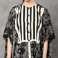 Black and White Fusion Print Kaftan Top