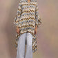 Chevron Printed High Low Kurta Flare