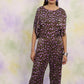 Animal Print Boat Neck Jumpsuit