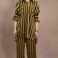 Mustard Striped Print Collared Shirt